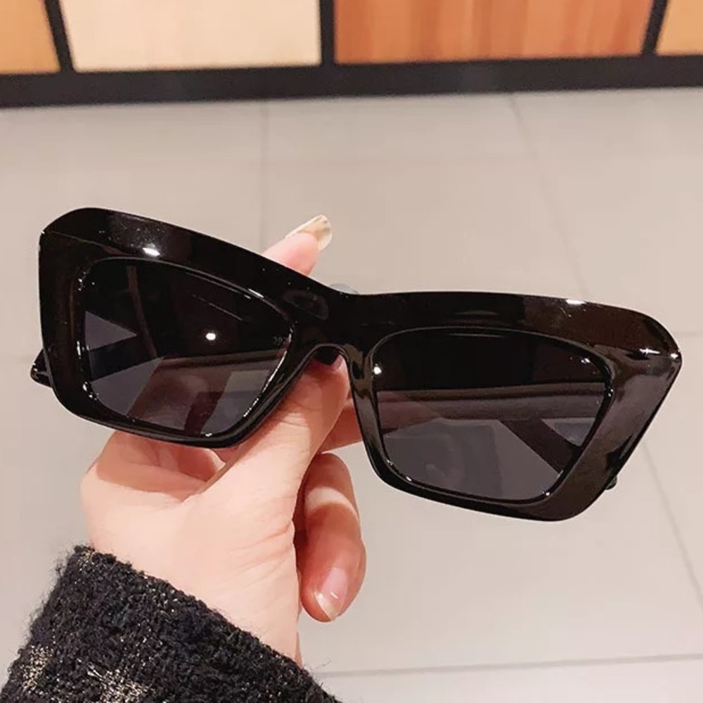 Square Cat Eye Black Sunglasses